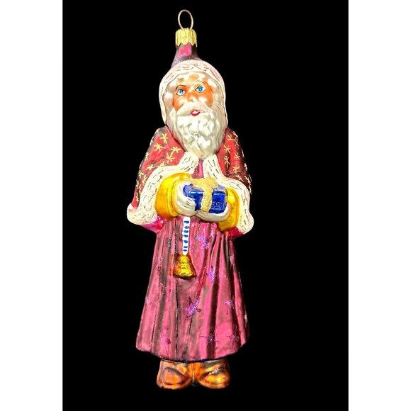 Christopher Radko Velvet Plum Nicholas Glass Santa Ornament 1998 with Box and Ta - Picture 3 of 15